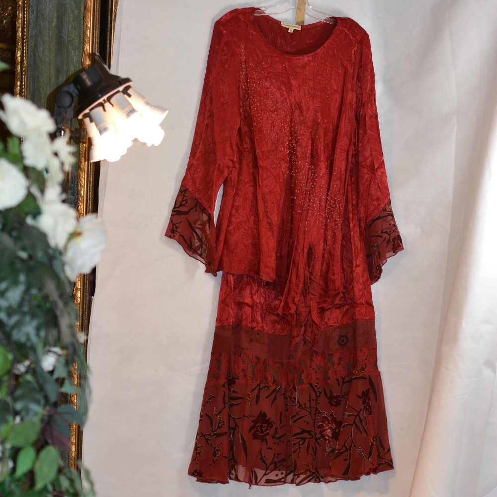 Vintage Spencer Alexis  Red Two Piece SZ 16